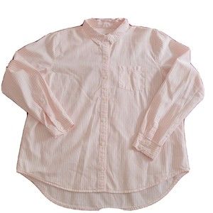 UNIVERSAL THREAD Camden Women XL Shirt Top Pink White Striped Oxford Button Down
